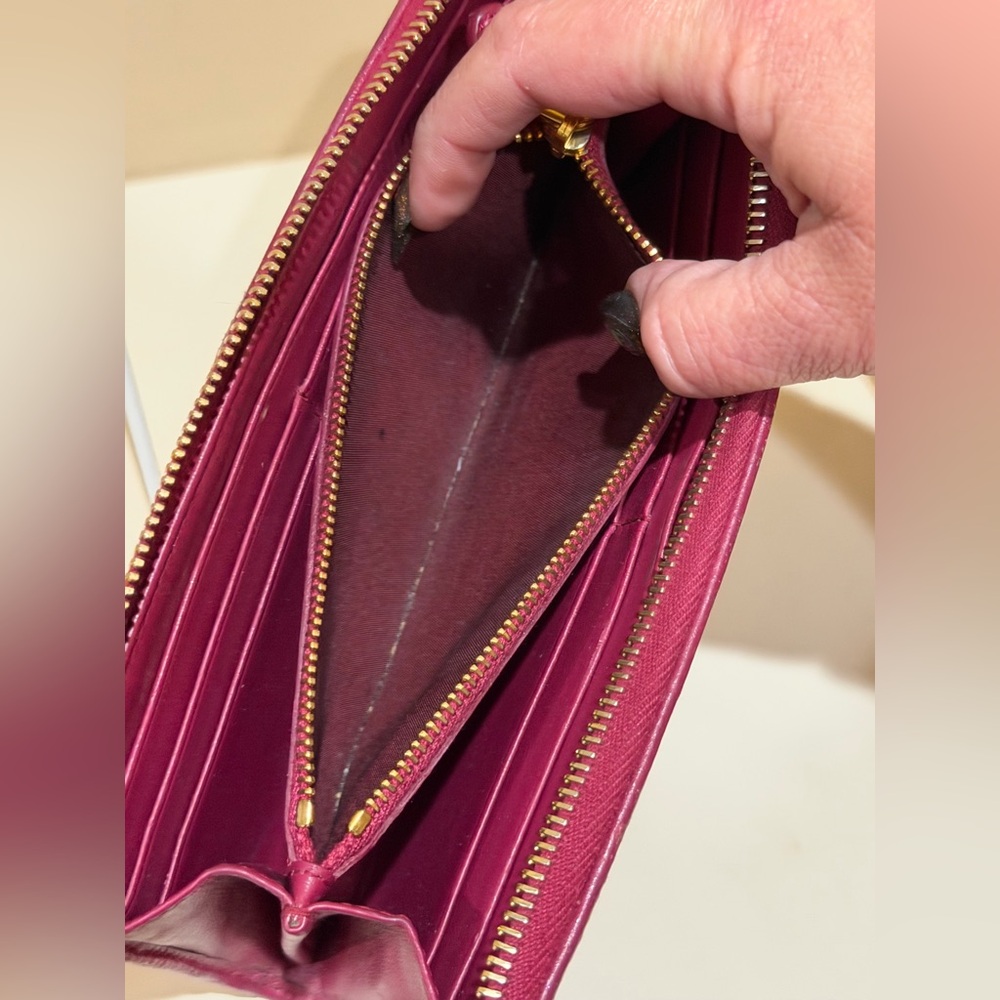 Prada Quilted Raspberry 3/4 Soft Calf Wallet - Picture 12 of 15